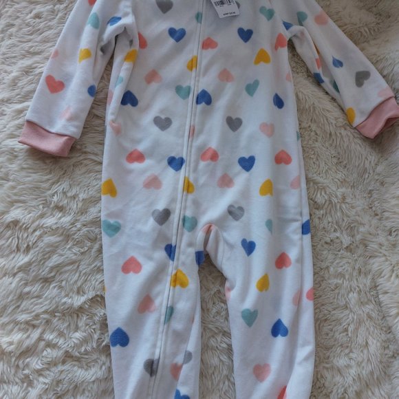 3/$25 Carter Hearts Footie Pajamas - Picture 5 of 7